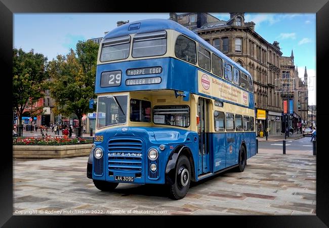 Vintage Leyland Double Decker Bus in Bradford Framed Print by Rodney Hutchinson