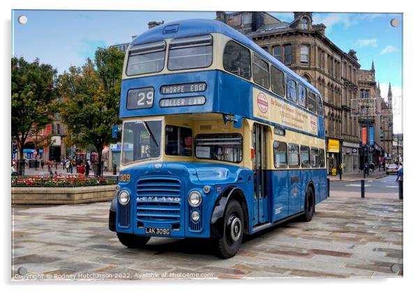 Vintage Leyland Double Decker Bus in Bradford Acrylic by Rodney Hutchinson