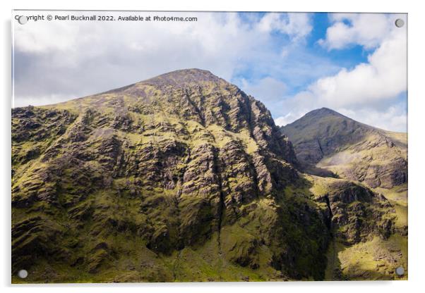 Carrauntoohil and Beenkeragh MacGillycuddy Reeks  Acrylic by Pearl Bucknall