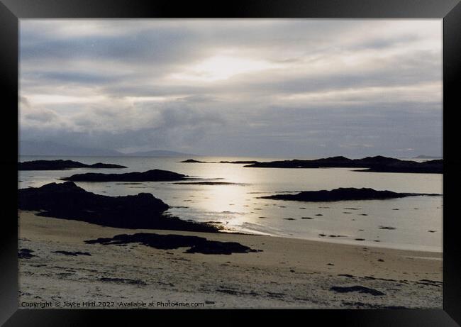 Sunset silver tones West Coast of Scotland Framed Print by Joyce Hird