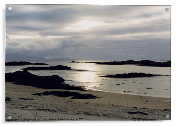 Sunset silver tones West Coast of Scotland Acrylic by Joyce Hird
