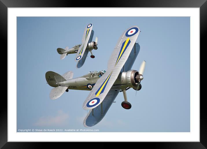 Gloster Gladiator Pair Framed Mounted Print by Steve de Roeck