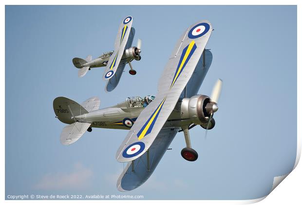 Gloster Gladiator Pair Print by Steve de Roeck