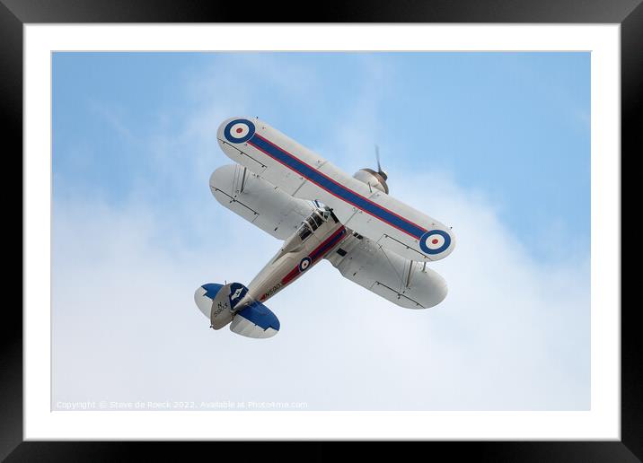 Gloster Gladiator pulls up to a loop Framed Mounted Print by Steve de Roeck