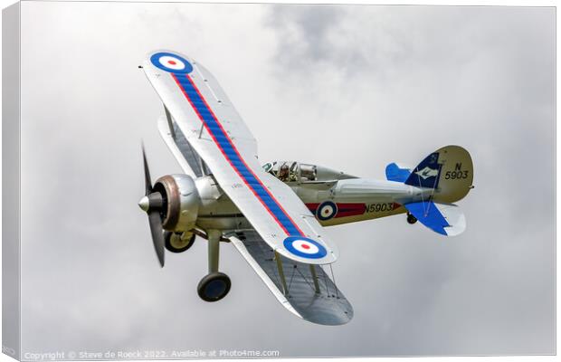 Colourful Gloster Gladiator Aircraft Canvas Print by Steve de Roeck