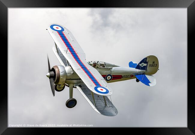 Colourful Gloster Gladiator Aircraft Framed Print by Steve de Roeck