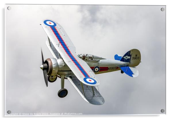Colourful Gloster Gladiator Aircraft Acrylic by Steve de Roeck