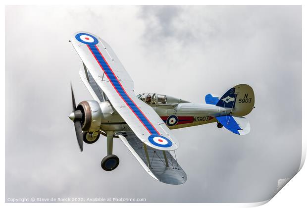 Colourful Gloster Gladiator Aircraft Print by Steve de Roeck