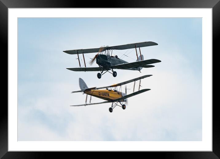 de Havilland DH-82 Tiger Moth Cross Framed Mounted Print by J Biggadike