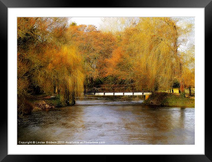 Kimbridge On The Test Framed Mounted Print by Louise Godwin