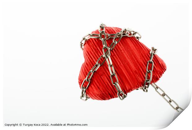 Heart in Chain Print by Turgay Koca