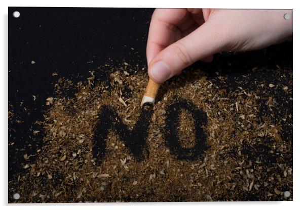  No Tobacco Day poster for say no smoking concept Acrylic by Turgay Koca