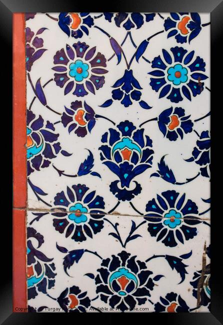  Ottoman ancient Handmade Turkish Tiles Framed Print by Turgay Koca