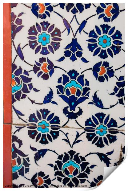  Ottoman ancient Handmade Turkish Tiles Print by Turgay Koca