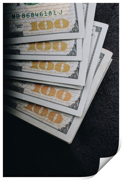 American Dollars Cash Money. Banknote in close up view Print by Turgay Koca