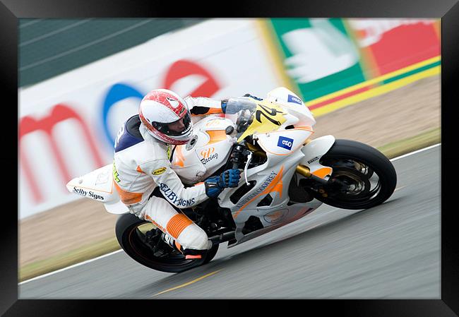 Unknow Rider - Silverstone 2009 Supersport Framed Print by SEAN RAMSELL