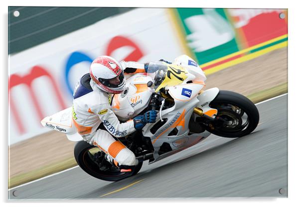 Unknow Rider - Silverstone 2009 Supersport Acrylic by SEAN RAMSELL