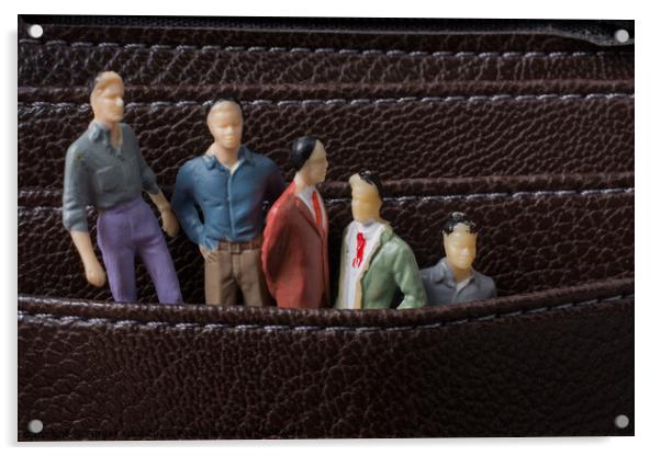 Tiny figurine of men model  in pockets Acrylic by Turgay Koca