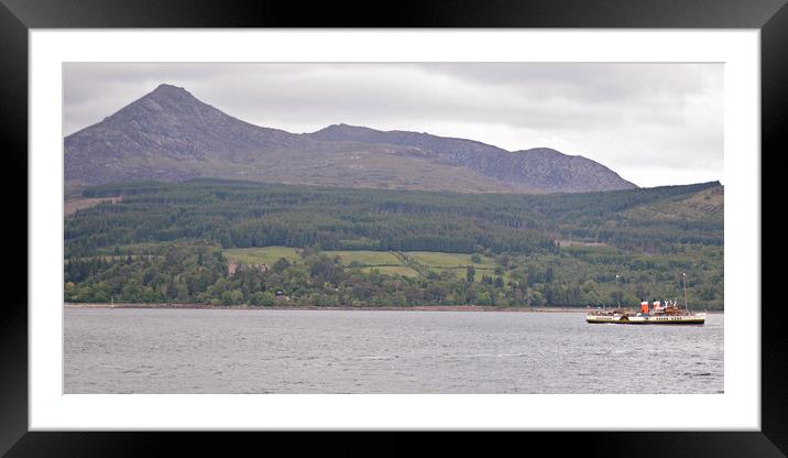 Goat Fell, Arran and PS Waverley Framed Mounted Print by Allan Durward Photography