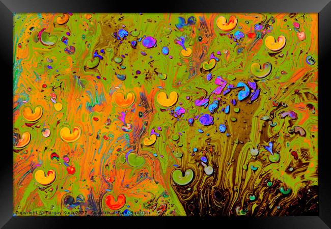 Abstract grunge art background texture with colorful paint splas Framed Print by Turgay Koca