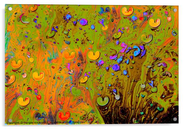 Abstract grunge art background texture with colorful paint splas Acrylic by Turgay Koca