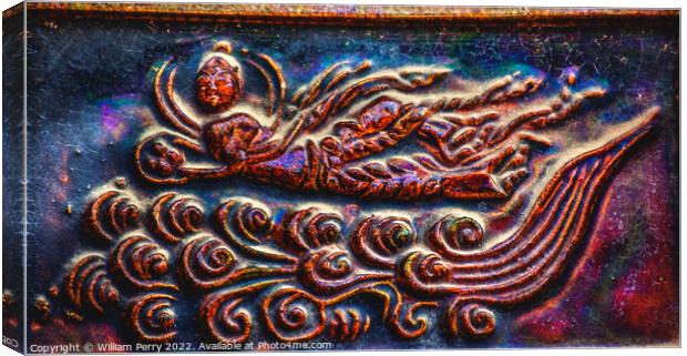 Ancient Ceramic Angel Brick Buddhist iron Pagoda Kaifeng China Canvas Print by William Perry
