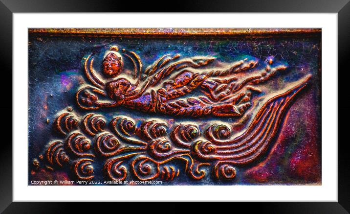 Ancient Ceramic Angel Brick Buddhist iron Pagoda Kaifeng China Framed Mounted Print by William Perry