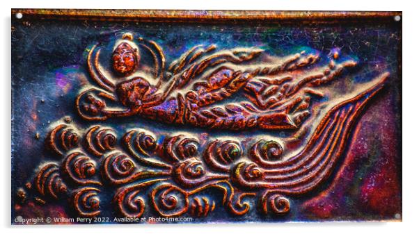 Ancient Ceramic Angel Brick Buddhist iron Pagoda Kaifeng China Acrylic by William Perry