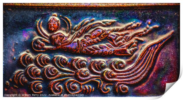 Ancient Ceramic Angel Brick Buddhist iron Pagoda Kaifeng China Print by William Perry