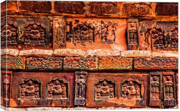Ancient Bricks Details Buddhist Iron Pagoda Kaifeng Henan China Canvas Print by William Perry