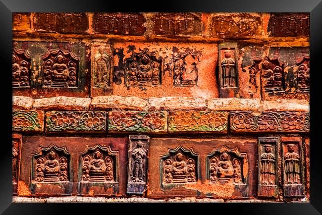 Ancient Bricks Details Buddhist Iron Pagoda Kaifeng Henan China Framed Print by William Perry
