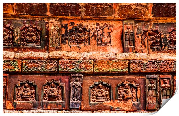 Ancient Bricks Details Buddhist Iron Pagoda Kaifeng Henan China Print by William Perry