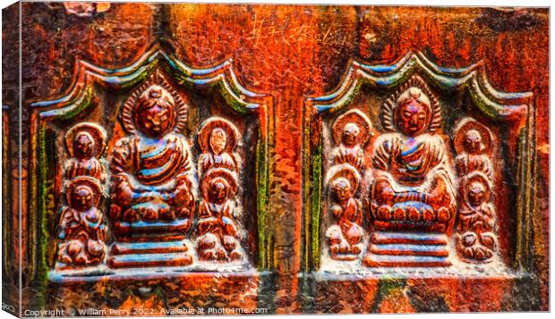 Ancient Buddha Bricks Buddhist Iron Pagoda Kaifeng Henan China Canvas Print by William Perry