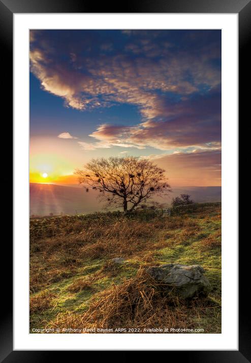 Sunset near Danby, North Yorkshire. Framed Mounted Print by Anthony David Baynes ARPS