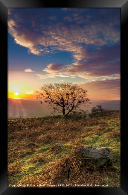 Sunset near Danby, North Yorkshire. Framed Print by Anthony David Baynes ARPS