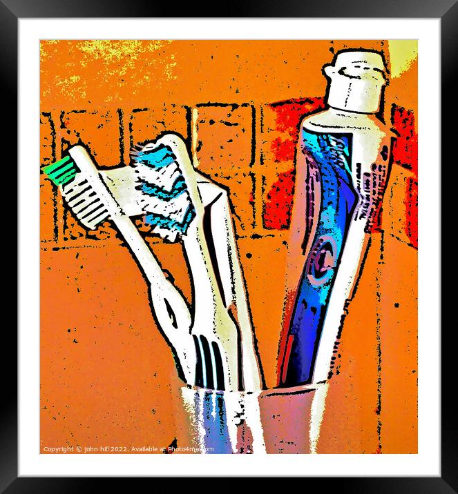 Portrait close up of Toiletries.(illustration) Framed Mounted Print by john hill