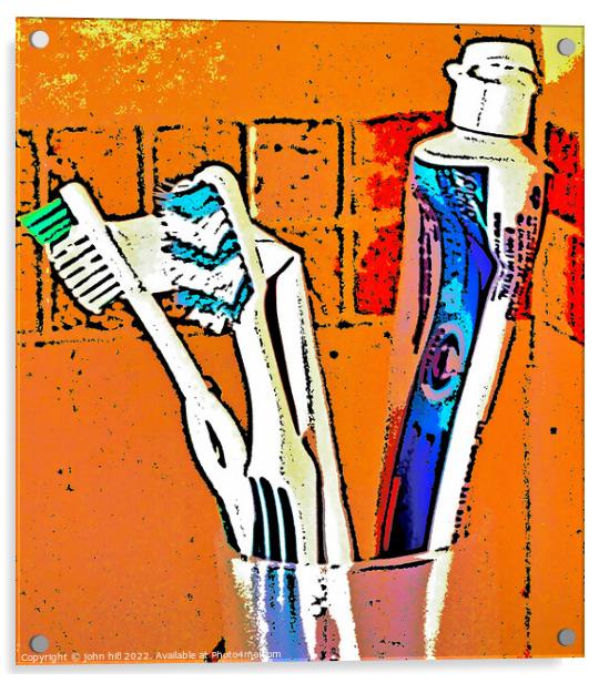 Portrait close up of Toiletries.(illustration) Acrylic by john hill