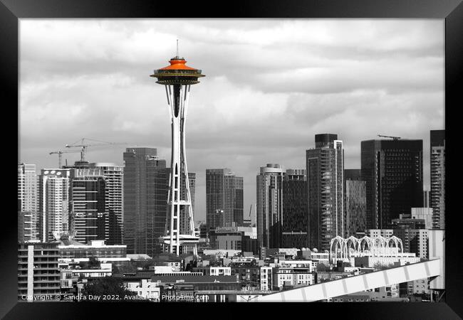 Space Needle Seattle Framed Print by Sandra Day