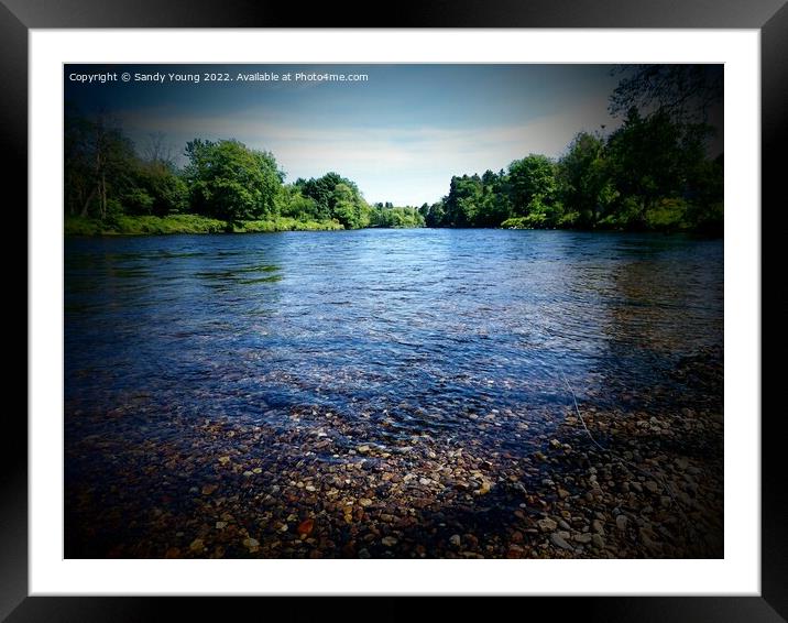 The mighty River Tay near Kenmore  Framed Mounted Print by Sandy Young