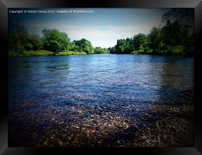 The mighty River Tay near Kenmore  Framed Print by Sandy Young