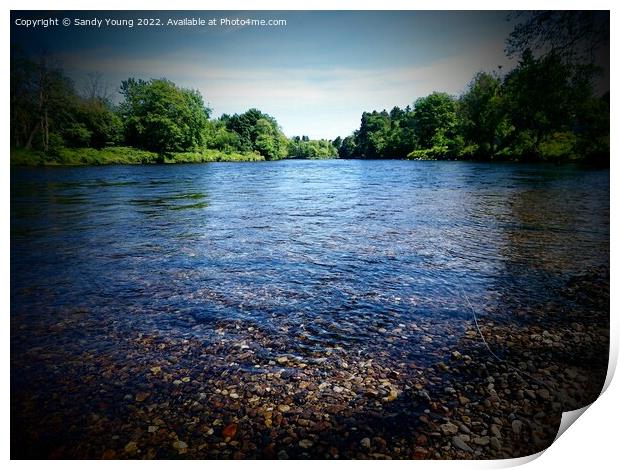 The mighty River Tay near Kenmore  Print by Sandy Young