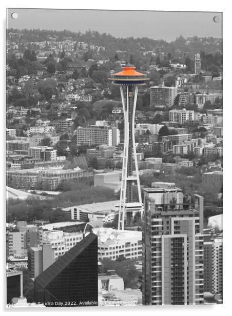 Seattle Space Needle  Acrylic by Sandra Day