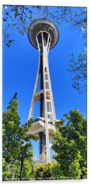 Space Needle Seattle Acrylic by Sandra Day