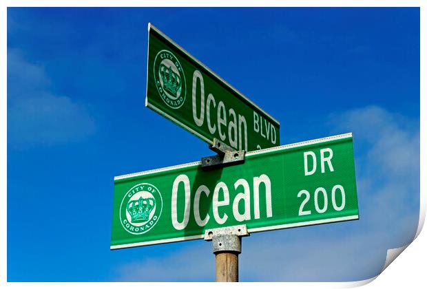 OCEAN sign Print by Mikhail Pogosov