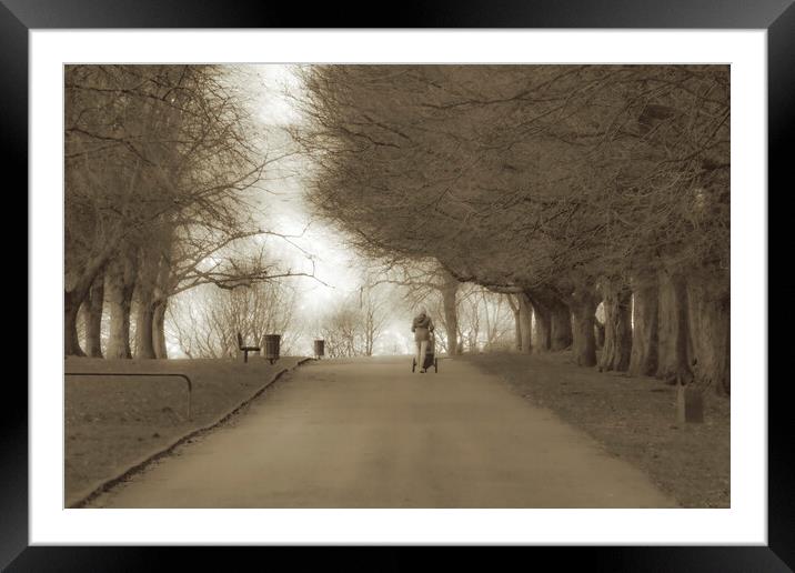 Afternoon Stroll - Sepia Framed Mounted Print by Glen Allen