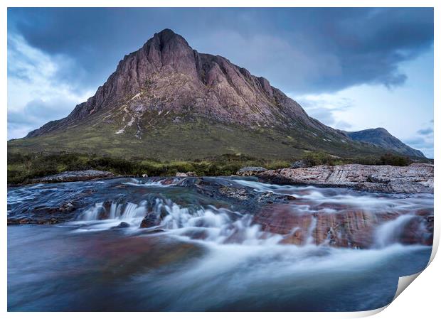 Buachaille and the River Coupall Print by Anthony McGeever