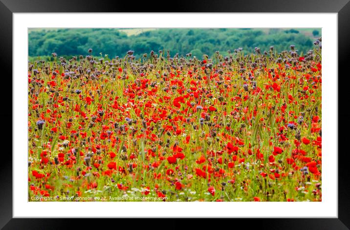 Cotswold meadow  field Framed Mounted Print by Simon Johnson