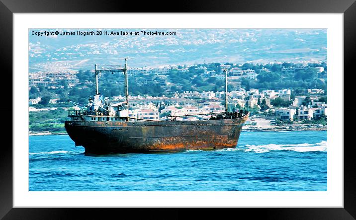 Rust Bucket on a Reef Framed Mounted Print by James Hogarth