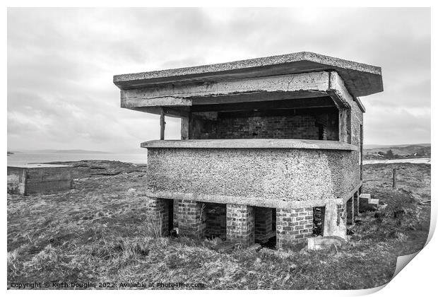 Arctic Convoy base, Loch Ewe (B/W) Print by Keith Douglas