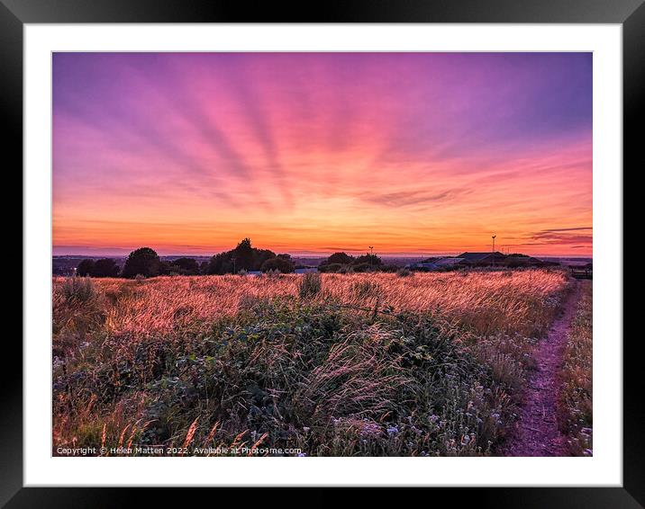 Radiant Sunset at Borough Hill Framed Mounted Print by Helkoryo Photography